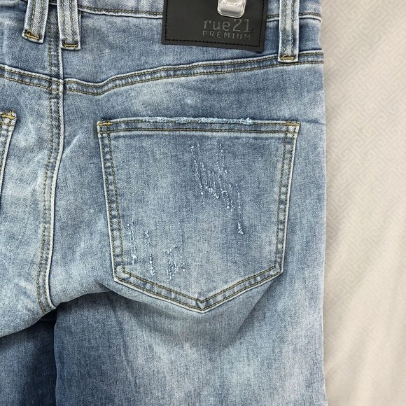 New Mens Rue21 Jean‎ Size 32/36 (32/32) Premium Stacked Skinny Patch Distressed - Picture 6 of 12